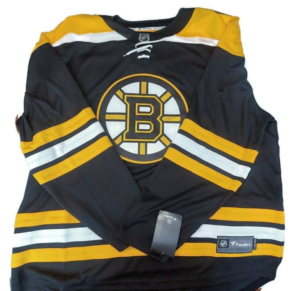 Fanatics Mens Size 2XL NHL Boston Bruins Breakaway Home Jersey Black Gold White